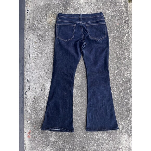 Old Navy Women 12 Jean Pant Flare Leg Low Rise Dark Wash Blue Denim Regular - Picture 2 of 6